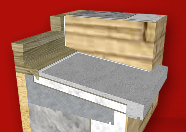 Coupe 3D d'un appuis béton